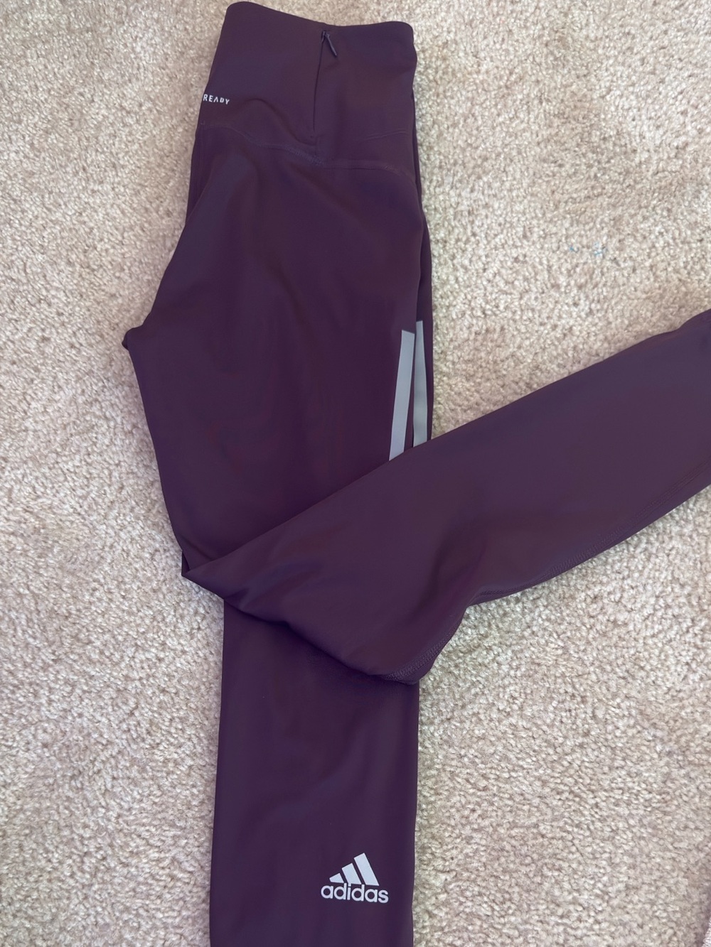 adidas Plum Purple Reflective Logo Performance Leggings